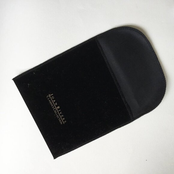 Joan Rivers Black Velvet Jewelry Envelope Square Dust Bag Pouch - Picture 3 of 3
